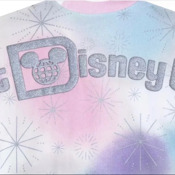 Disney Parks 100 Anniversary Spirit Jersey Glitter Logo Sweatshirt Long Sleeve - Picture 5 of 9